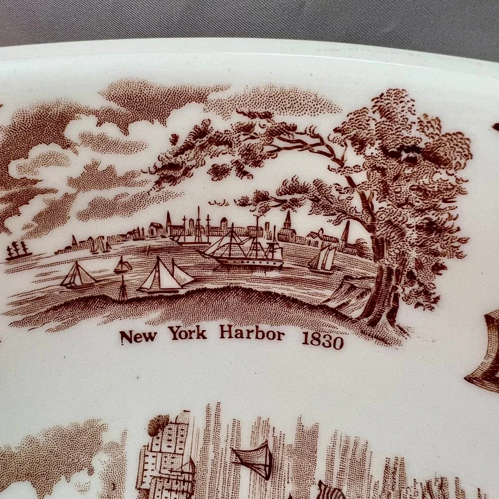 Alfred Meakin Fair Winds Bowl 10in Brown Excellent Historical Maritime